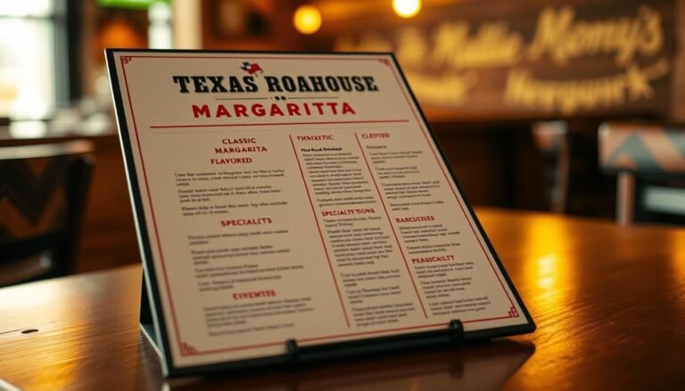 texas roadhouse margarita menu